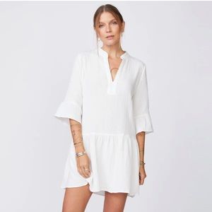 Monrow Easy Mini Dress in White